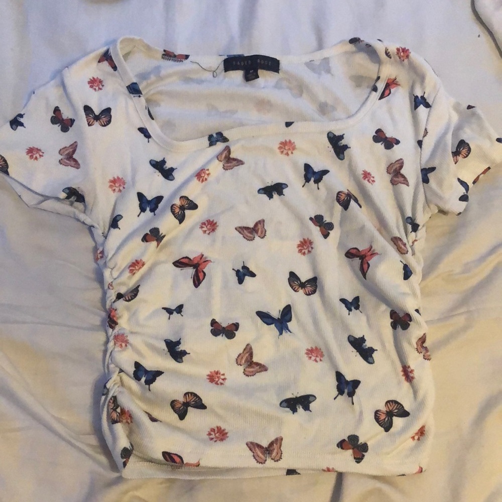 a cute white butterfly top